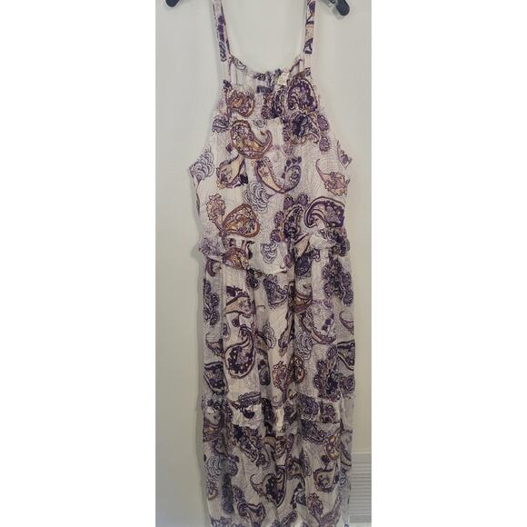 Band Of The Free Maxi Womens Large Liliane Purple Paisley Tiered Cottagecore NWT - Picture 8 of 14